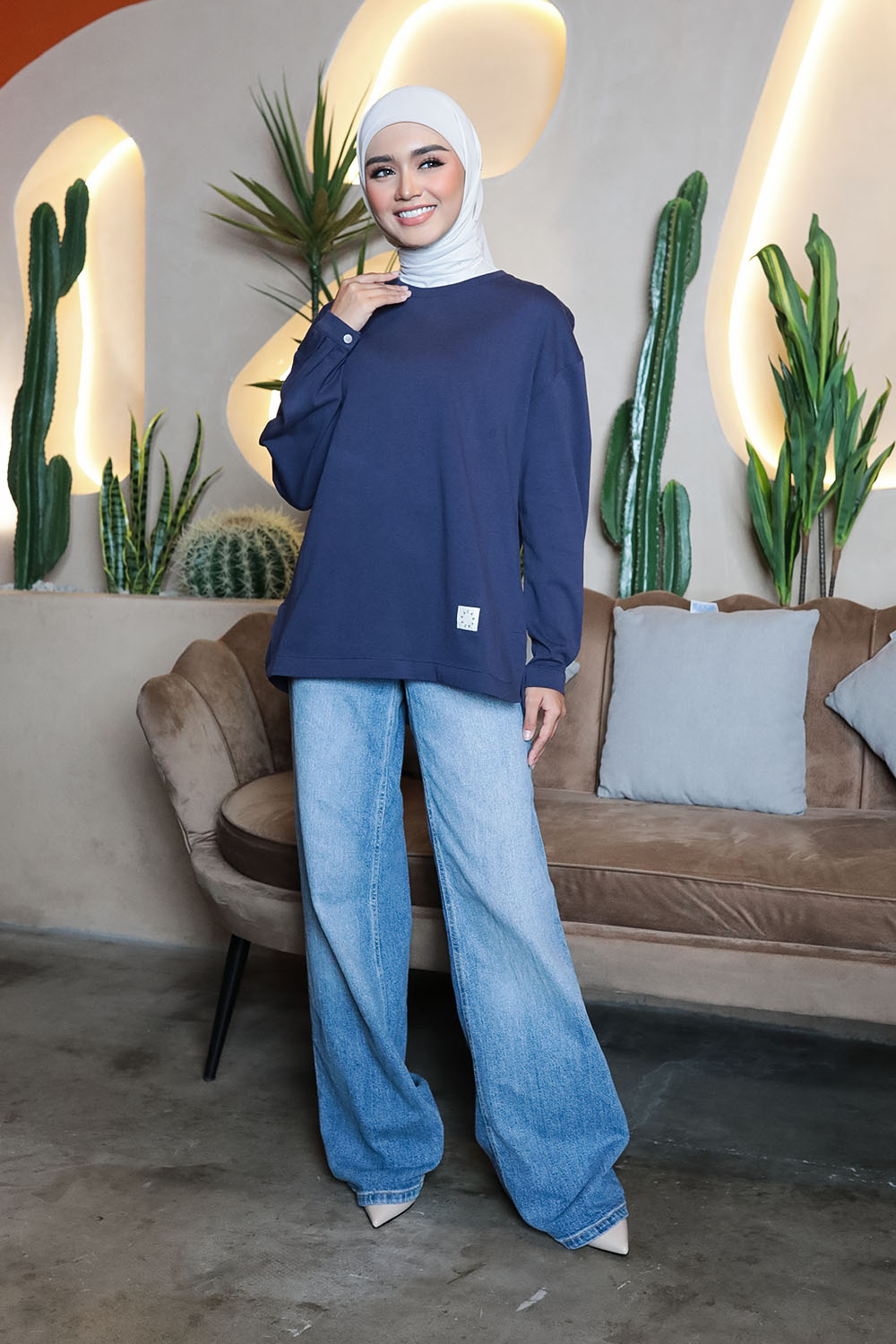 Thera Plain Shirt - Navy Blue