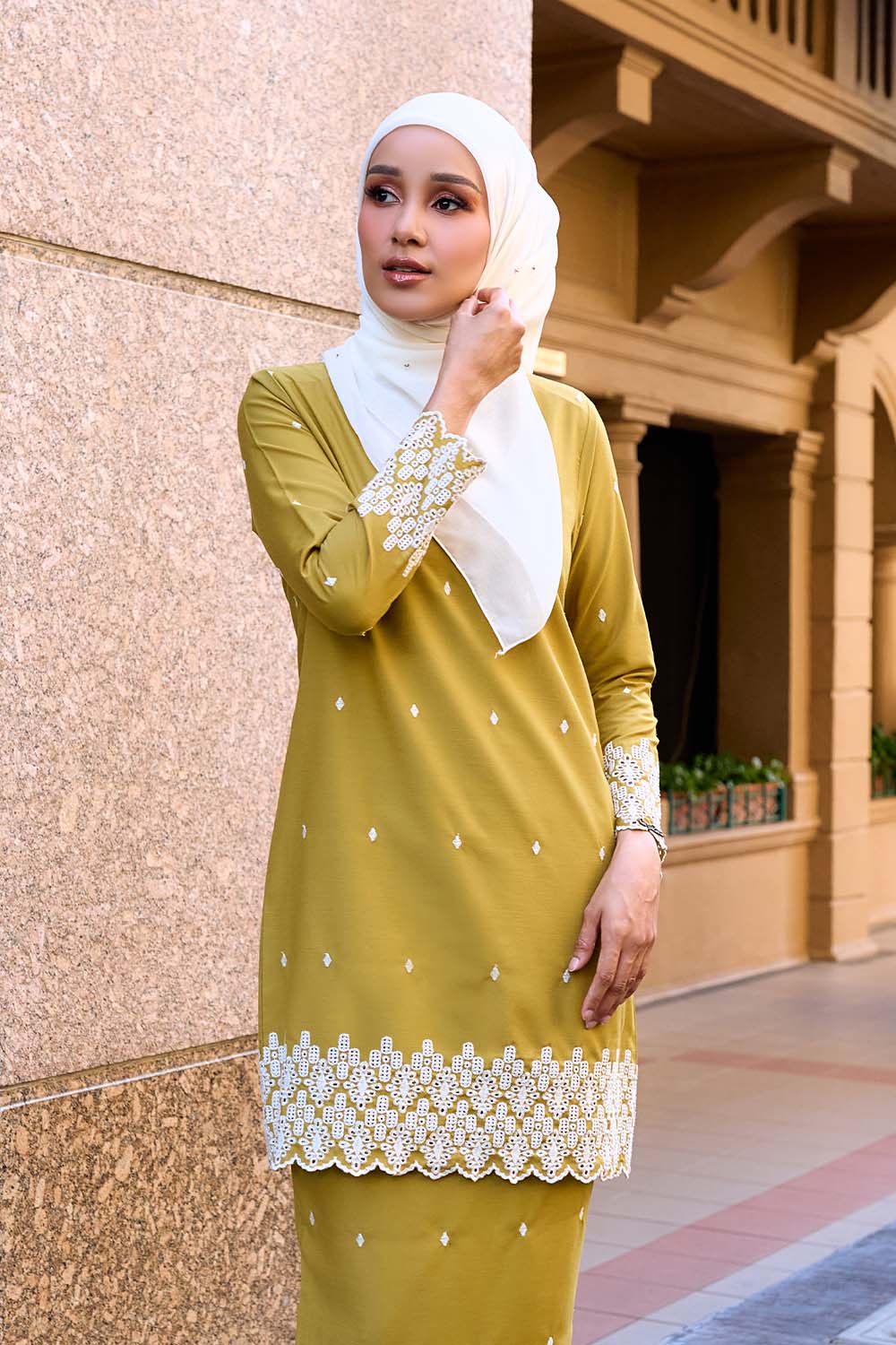 Naura Kurung - Mustard Yellow