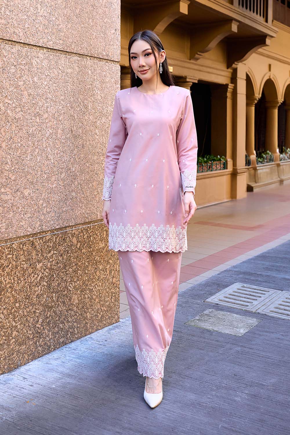 Naura Kurung - Dusty Pink