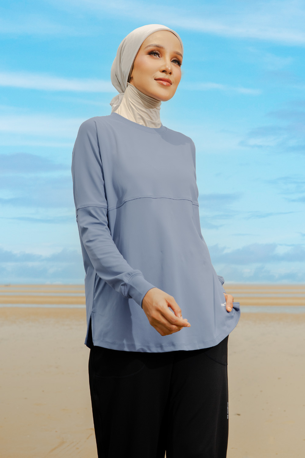 Lightweight Dry-Fit Top - Dusty Blue