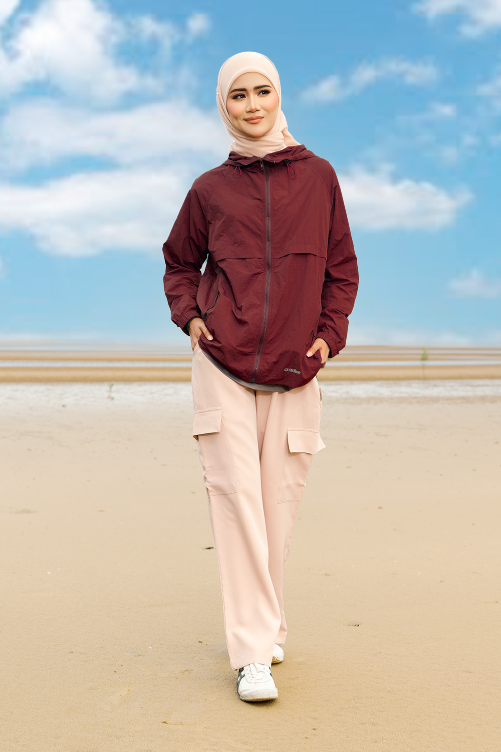 Coralé Windbreaker - Burgundy