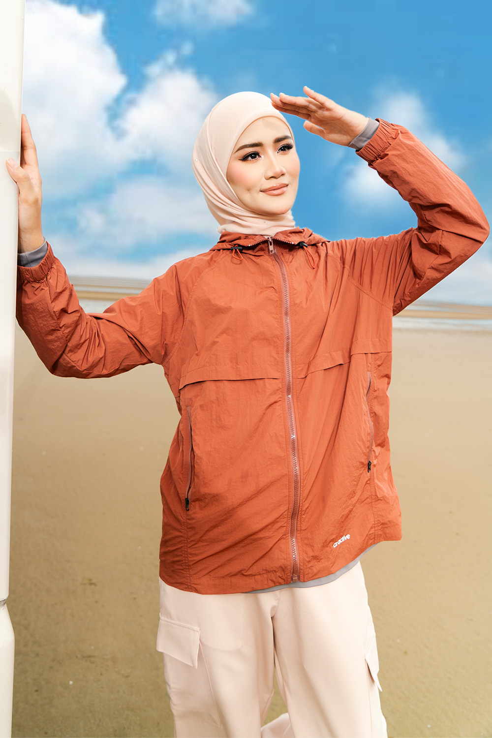Coralé Windbreaker - Brick Orange